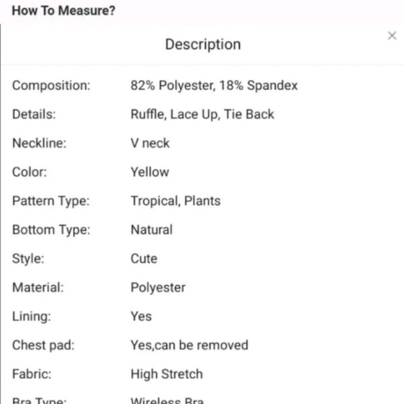 NEW Yellow Ruffle Bikini Top with Floral Bottom - Picture 8 of 12